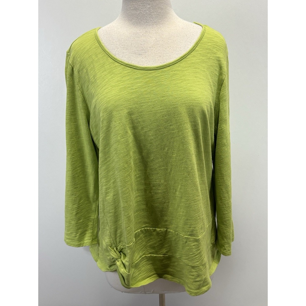 Habitat Clothes To Live In Casual Top Shirt Sz X-Large Green Side Twist Boxy